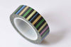 Colorful Stripes Deco Adhesive Washi Tape 15mm Wide x 10M Roll A12577