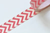 Red Chevron Wave Masking Washi Tape 15mm x 10M Roll A13178