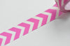 Pink Chevron Wave Washi Tape 15mm Wide x 10M Roll A12332