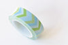 Green Washi Tape/ Blue Chevron Japanese Masking Tape 15mm wide x 10M Roll A12463