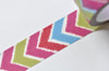 Colorful Chevron Adhesive Washi Tape 20mm Wide x 5M Roll A12397