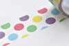 Retro Wide Colorful Dots Adhesive Washi Tape 30mm Wide x 5M Roll (1" x 5 yards) A13181