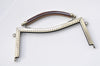 20.5cm  ( 8") Antique Bronze/ Light Gold Metal Glue-In Purse Frame / Handle Purse Frame