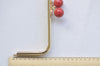 22cm (8") Gold Purse Frame With Large Red Kisslock Glue-In Style Closure Frame