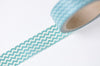 Teal Blue Chevron Wave Washi Tape 15mm Wide x 3M Roll A12143