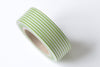 Green Lines Stripes Adhesive Washi Tape 15mm Wide x 5M A12070