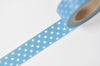 Blue Washi Tape With White Polka Dots Masking Tape 15mm x 5M Roll A13005