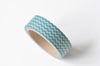 Teal Blue Chevron Wave Washi Tape 15mm Wide x 3M Roll A12143