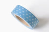 Blue Washi Tape With White Polka Dots Masking Tape 15mm x 5M Roll A13005