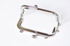 3" Silver Purse Frame Kisslock Glue-In Style Bag Clip 8cm x 3.5cm (3" x 1 1/3")