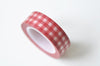 Red Grid Pattern Washi Tape Journal Supplies 15mm Wide x 10M Roll A12721