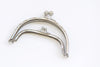 Silver Purse Frame Two Bag Purse Frame Glue-In Style Hooks 12.5 x 7cm