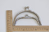 Silver Purse Frame Two Bag Purse Frame Glue-In Style Hooks 12.5 x 7cm