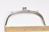 8" (21cm) Retro Half-Round Silver Purse Frame With Two Loops 21cm x 7.8cm