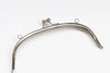 8" (21cm) Retro Half-Round Silver Purse Frame With Two Loops 21cm x 7.8cm