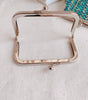 9cm (3 1/2") Silver Purse Frame Rectangular Kisslock Glue-in Style 9cm x 5cm