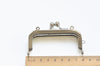 3" Silver Purse Frame Kisslock Glue-In Style Bag Clip 8cm x 3.5cm (3" x 1 1/3")