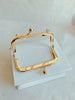 3" Light Gold Purse Frame Kisslock Glue-In Style Bag Clip With Paper Pattern 8cm x 3.8cm