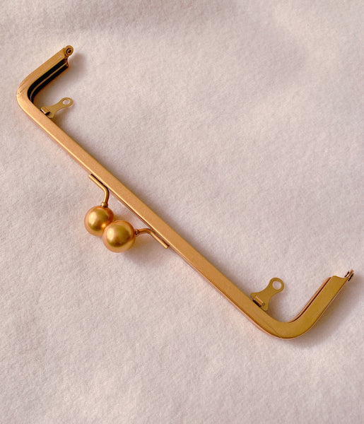 24.5cm x 8.5cm ( 9" x 3.3") Vintage Gold Purse Frame Handle Purse Frame Large Kiss Lock With Screws