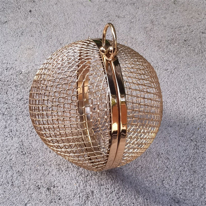 Circular Ring Evening Bags Metal Gold/Sliver Rhinestone Round Ball Handbags  Elegant Luxury Clutch Purse Small Wedding Wallets - AliExpress