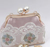 16cm Light Gold Purse Frame Bag Hanger With Pearl Kiss-Lock Comes With Screws