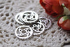 Antique Silver Gear Charms Steampunk Pendant 23mm Set of 20 A7979